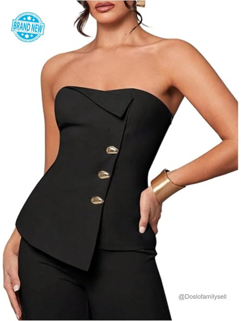 Strapless Tube Blazer Backless Work Tank Top
